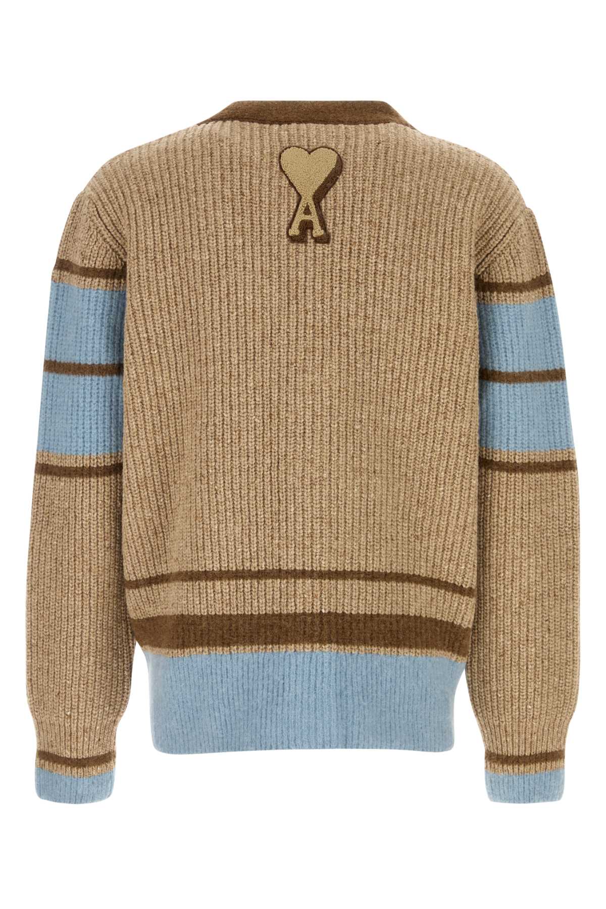 AMI Wool Blend Cardigan for Men - Winter 2025