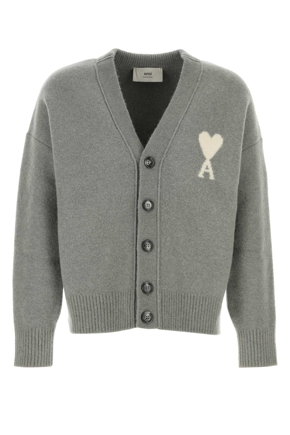 AMI Wool Blend Cardigan for Men - Fall Winter Collection