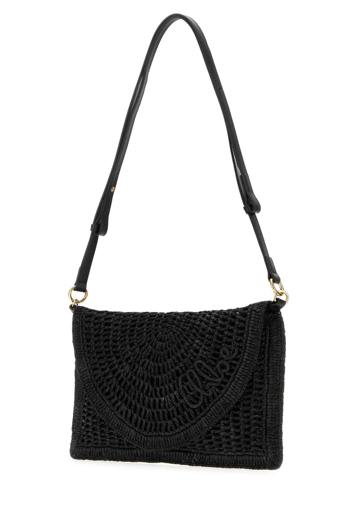 CHLOE Mini Raffia Summer Banana Crossbody Handbag