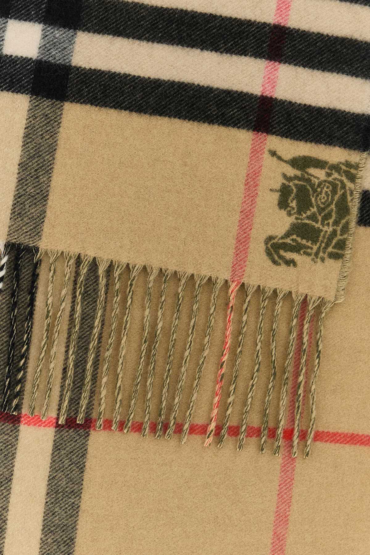BURBERRY Embroidered Cashmere Scarf 168 cm x 30 cm