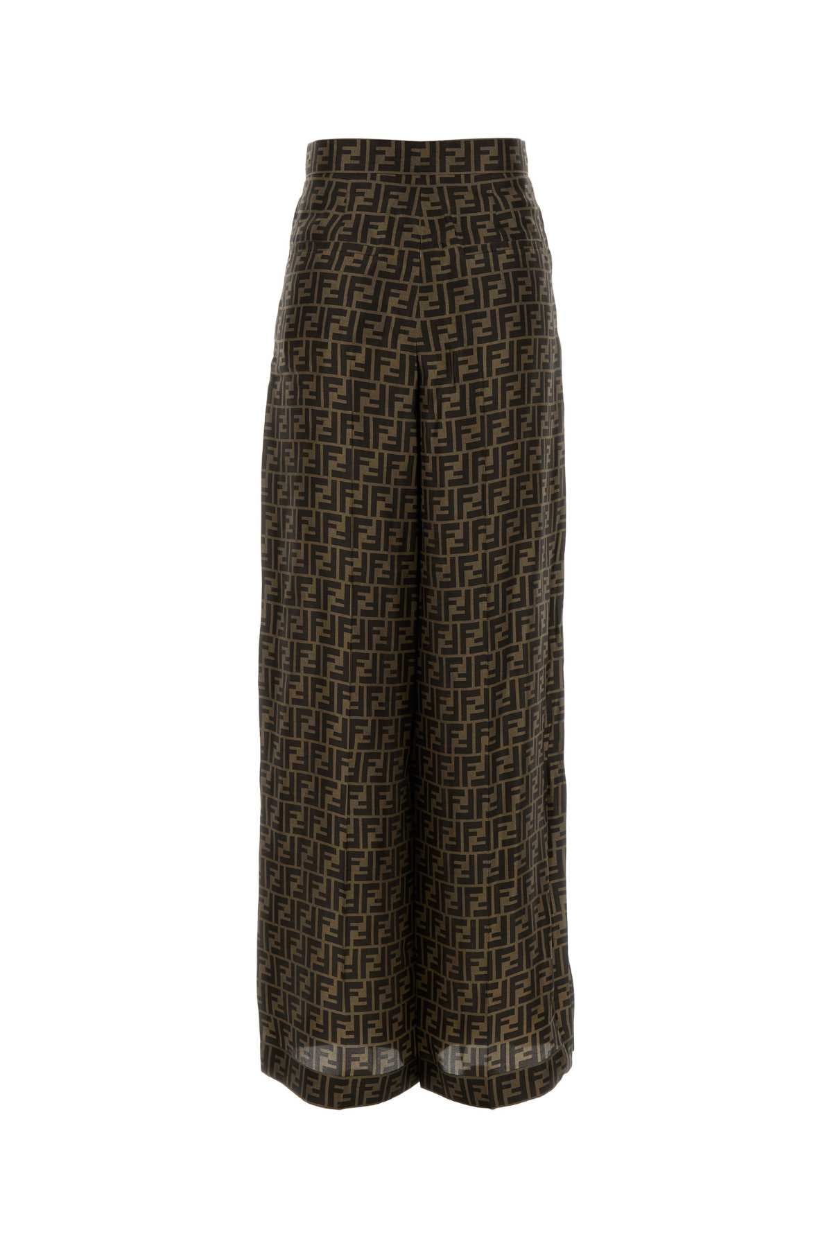 FENDI Printed Twill Wide-Leg Pants for Women - 25W Season