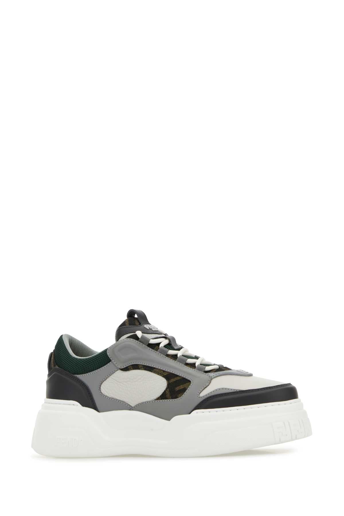 FENDI Multicolor Leather and Canvas Sneakers for Men - Season 25W