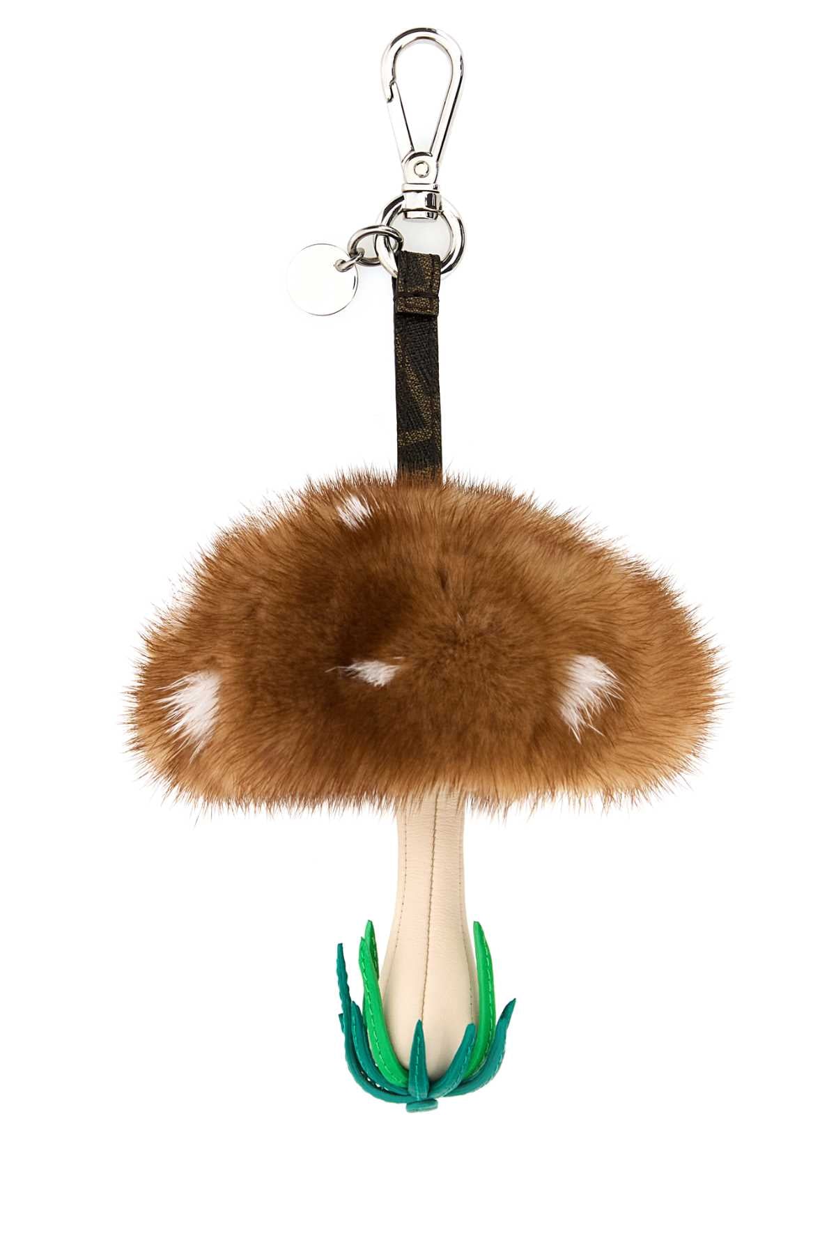 FENDI Mini Leather and Fur Fungo Charm