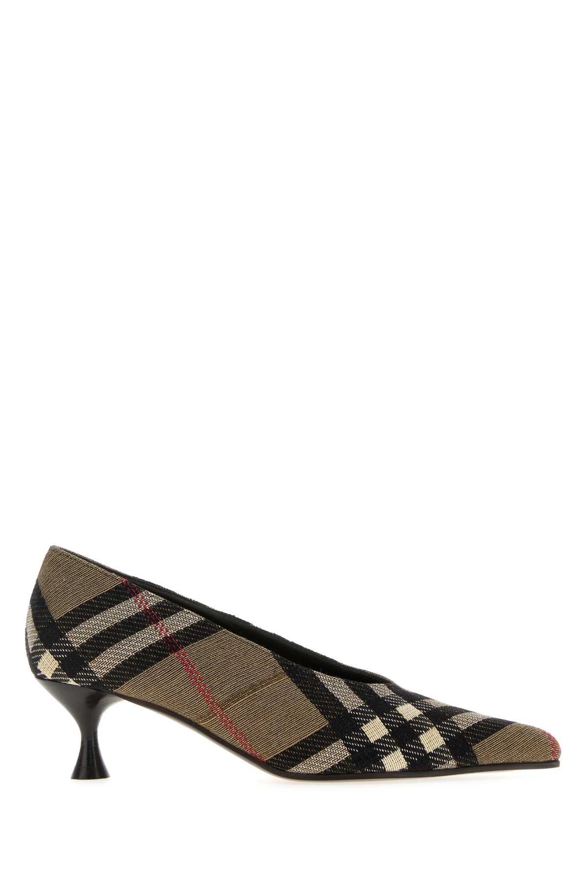 BURBERRY Embroidered Canvas Cameo Pumps, Heel Height: 5.5 cm