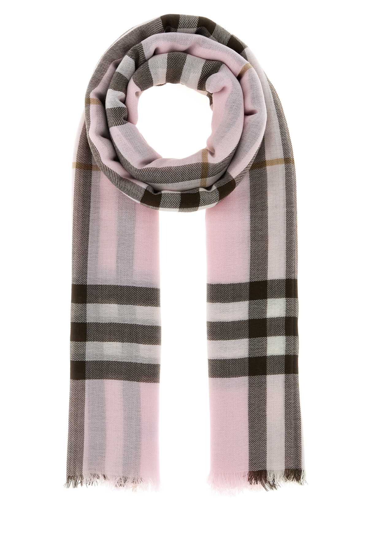 BURBERRY Embroidered Wool Scarf - 200 cm x 19 cm