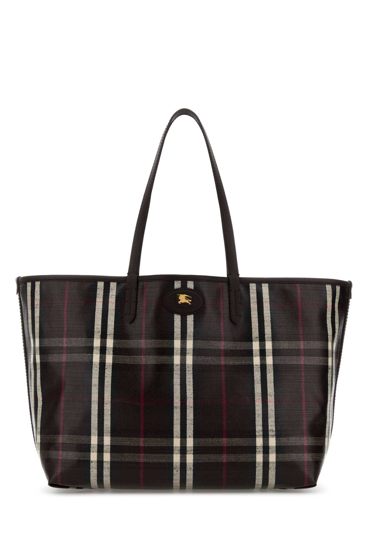 BURBERRY Embroidered Canvas Medium Highlands Shopping Handbag - 38cm x 28cm x 16.5cm
