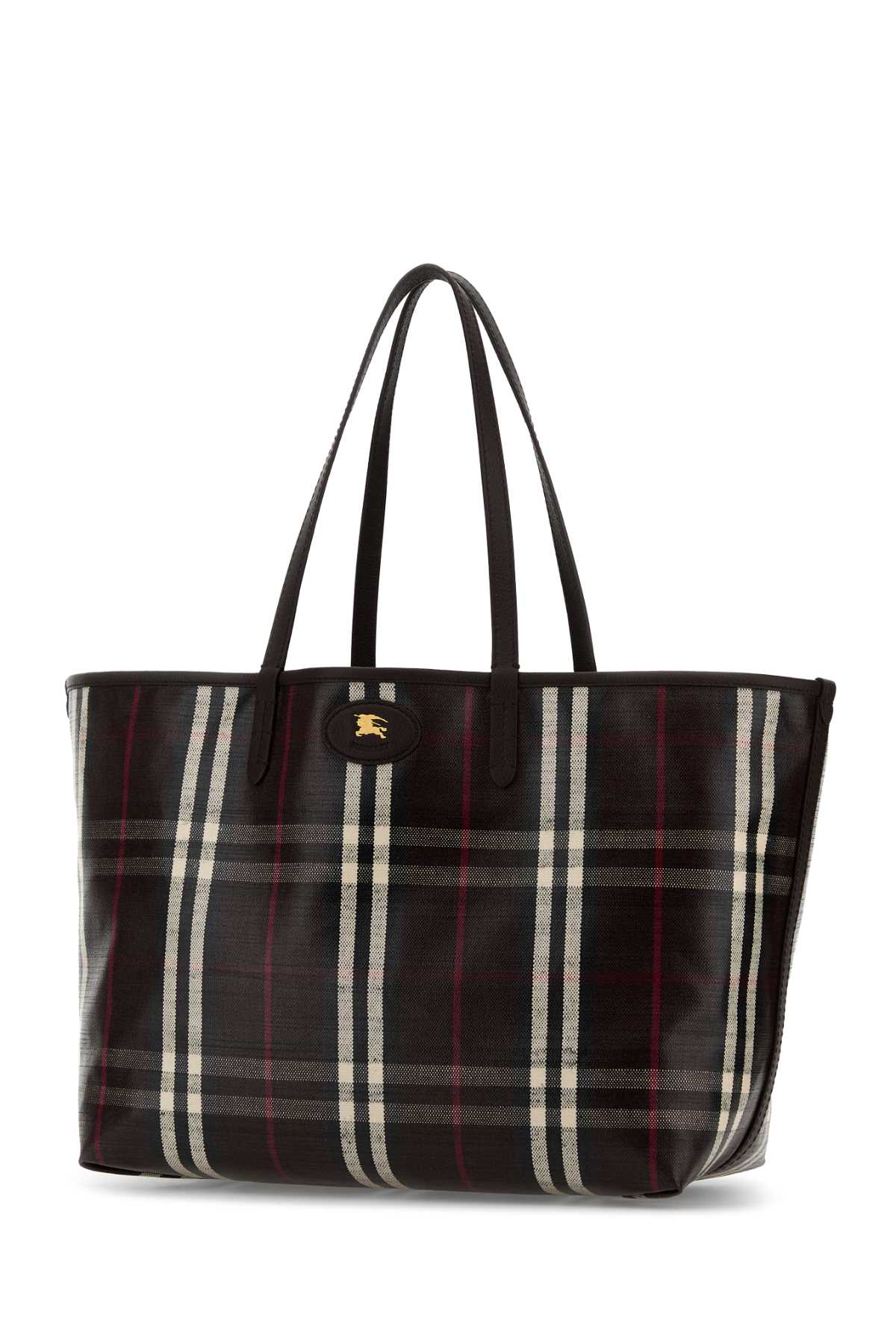 BURBERRY Embroidered Canvas Medium Highlands Shopping Handbag - 38cm x 28cm x 16.5cm