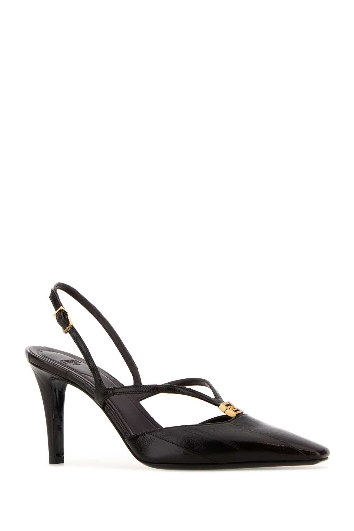 FENDI Elegant Leather FFold Pumps with 9 cm Heel Height