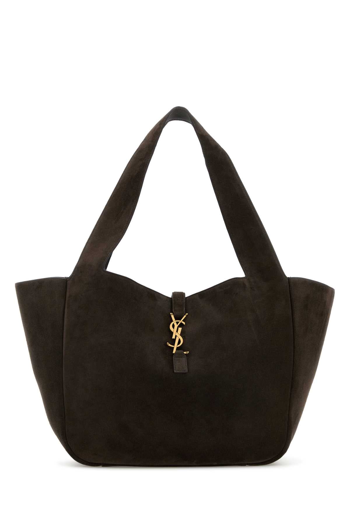SAINT LAURENT Elegant Suede Leather Le 5 à 7 Bea Shopping Handbag - 50 cm Width