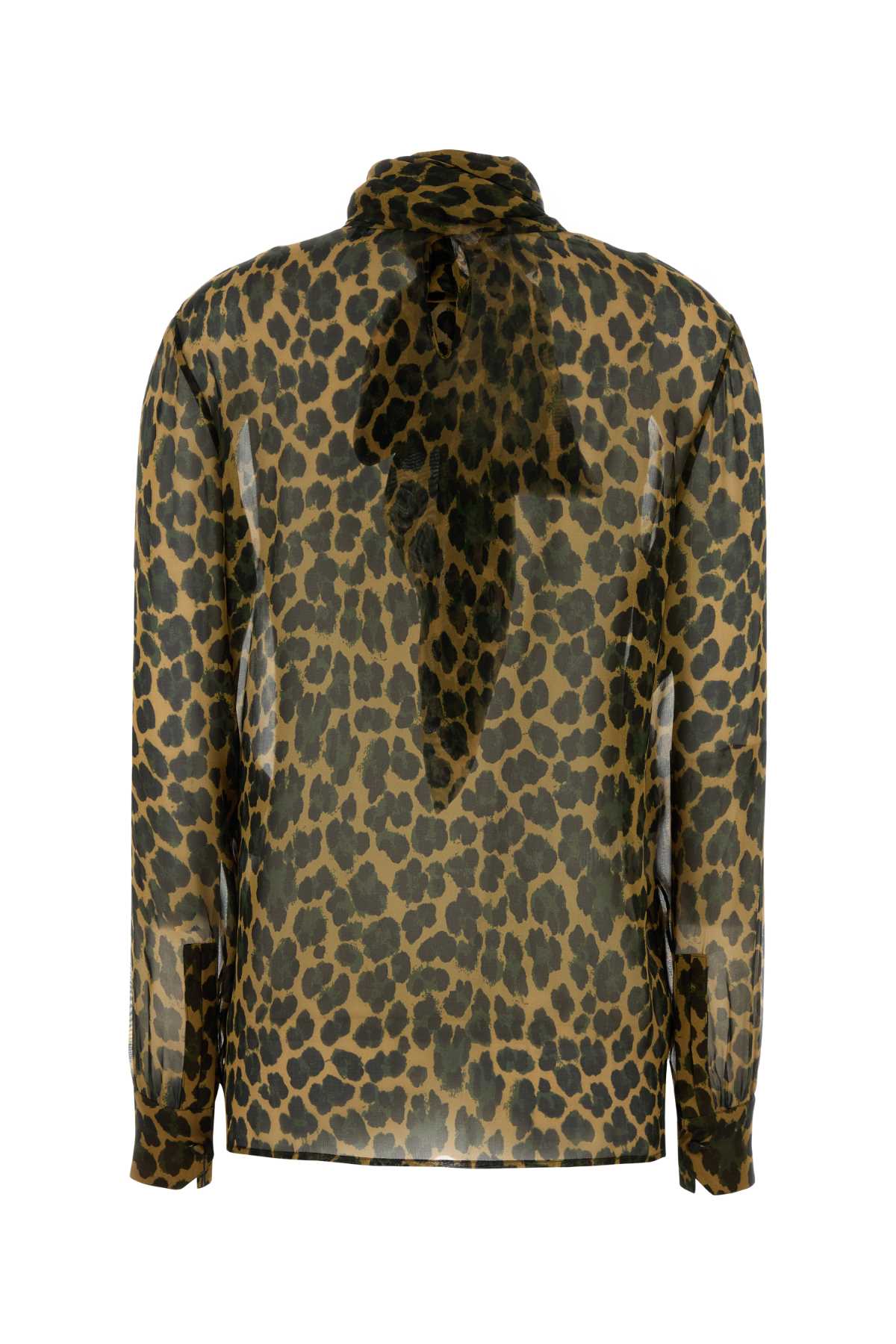 SAINT LAURENT Silk Animal Print Blouse