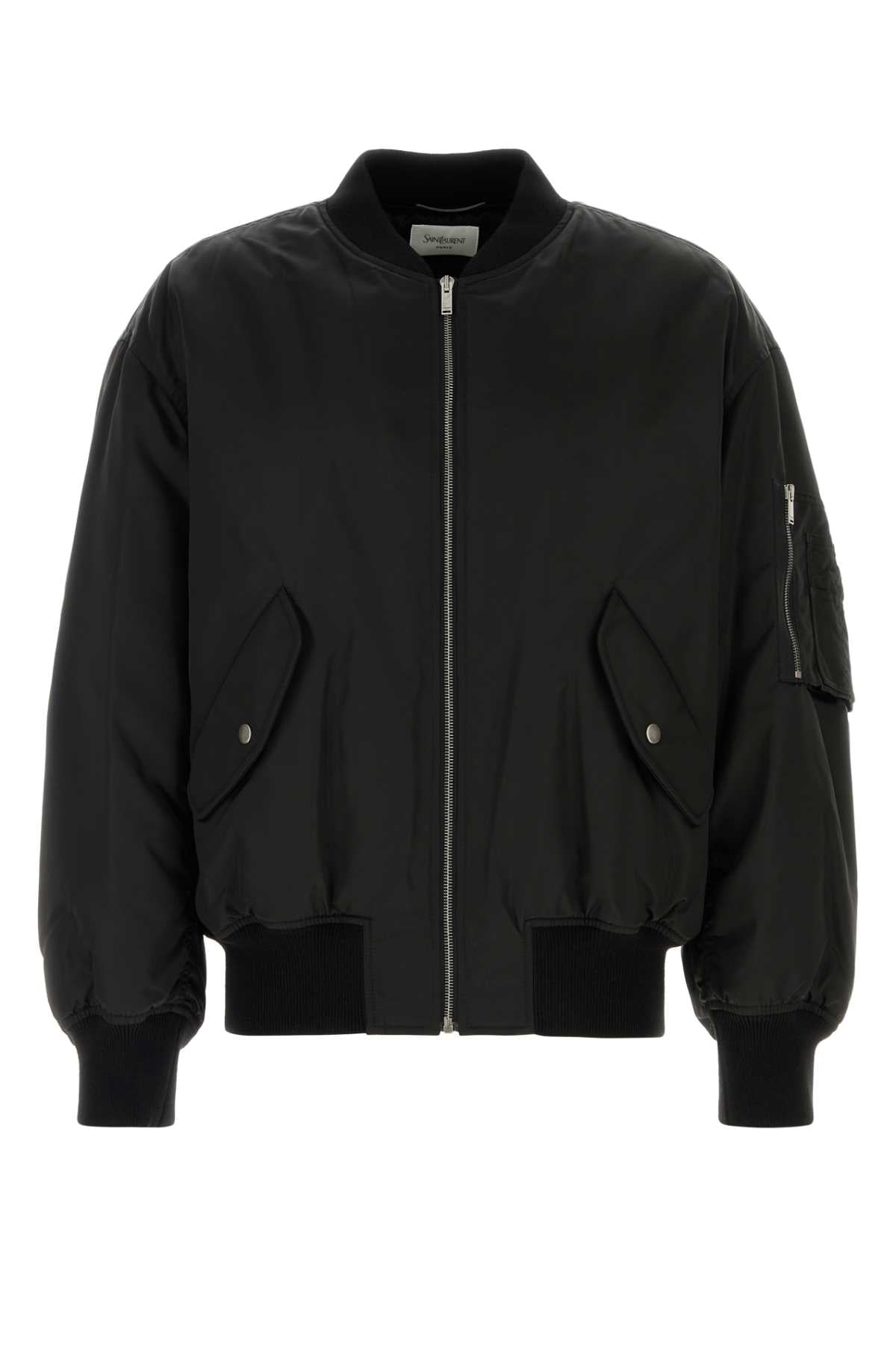 SAINT LAURENT Men's Nylon Bomber Jacket - Modern Cut