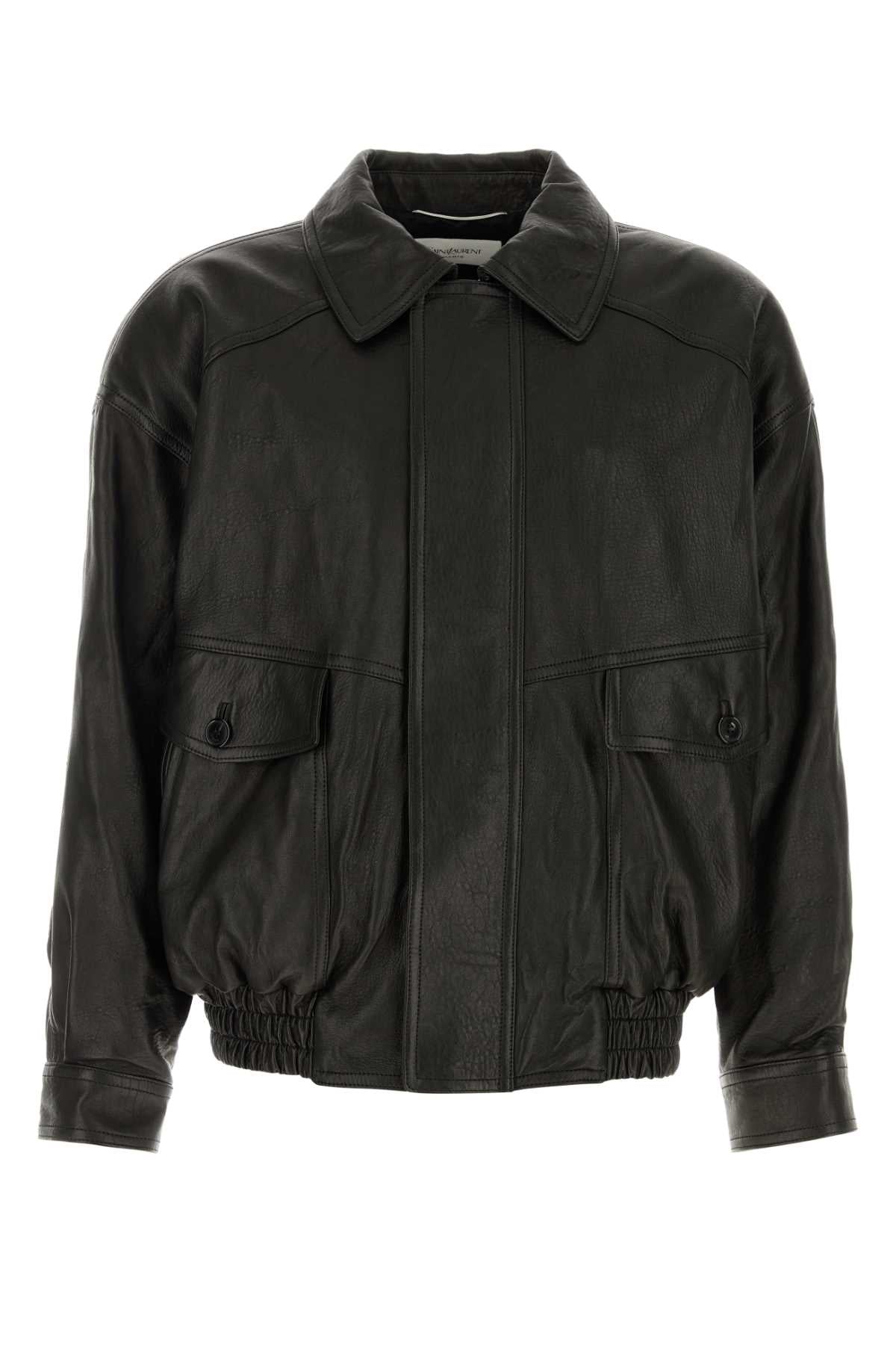 SAINT LAURENT Classic Leather Jacket for Men - Perfect for Fall/Winter 2025