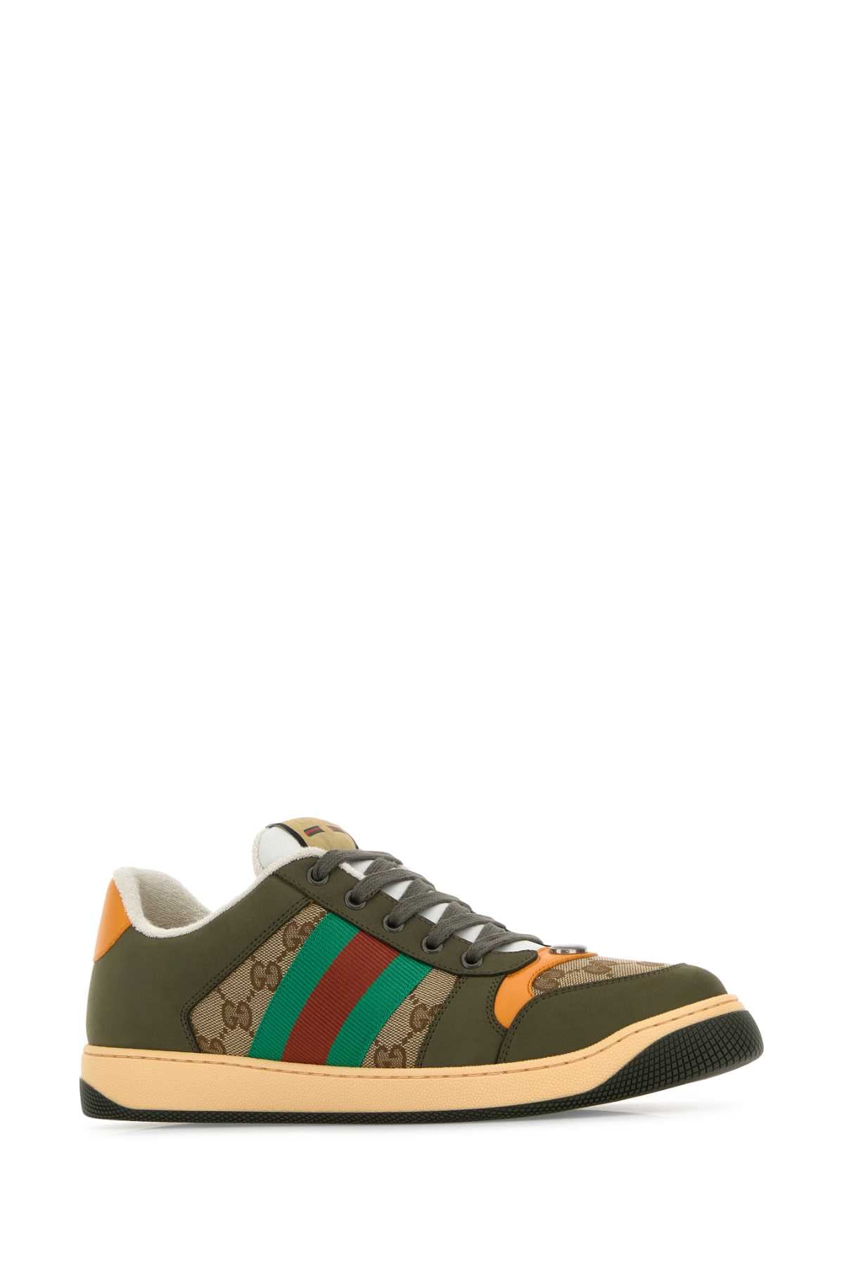 GUCCI Multicolor GG and Leather Sneaker