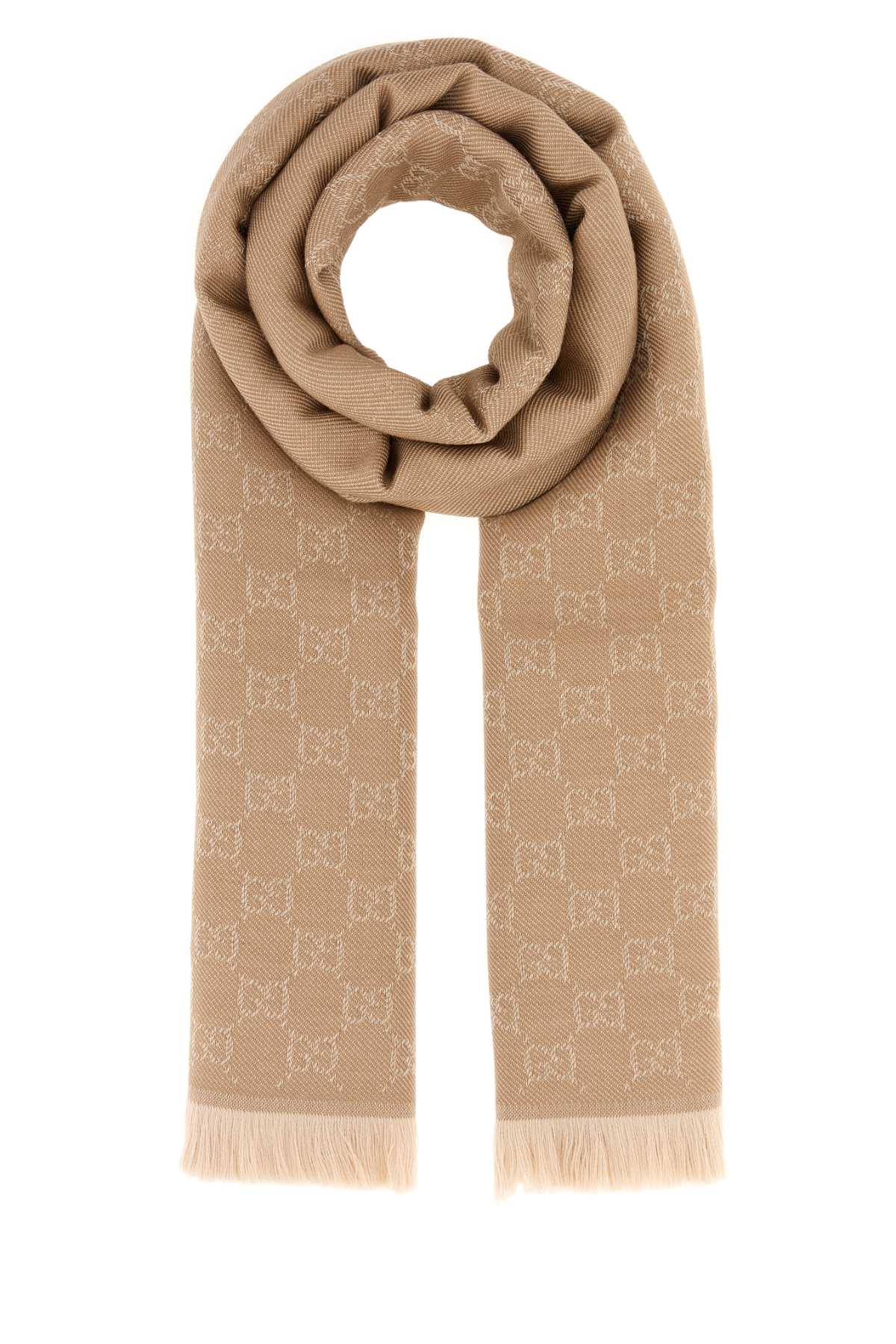 GUCCI Embroidered Wool Shawl - 185 cm x 45 cm