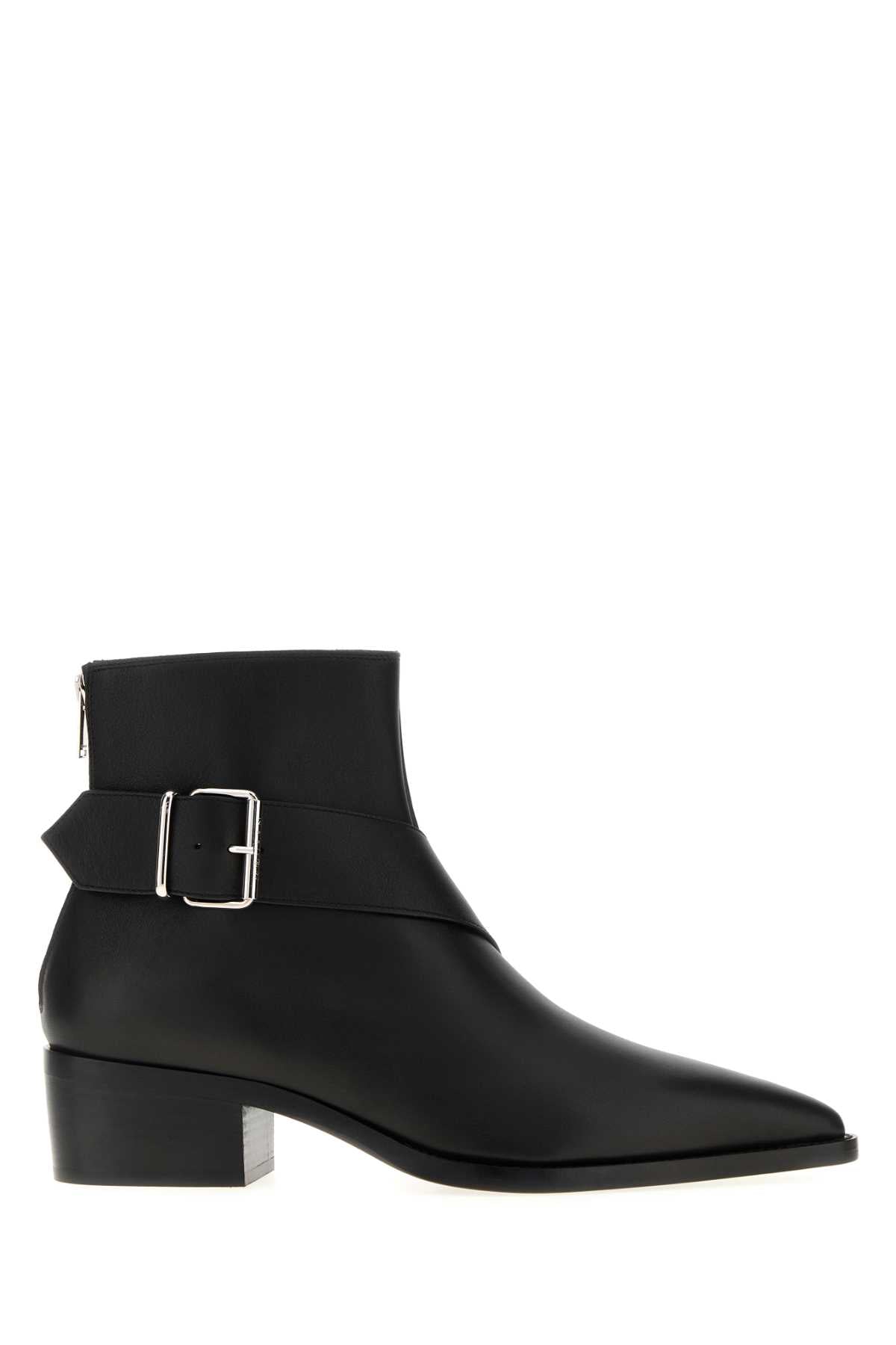 ALEXANDER MCQUEEN Premium Leather Heron Ankle Boots - 4.5 cm Heel Height