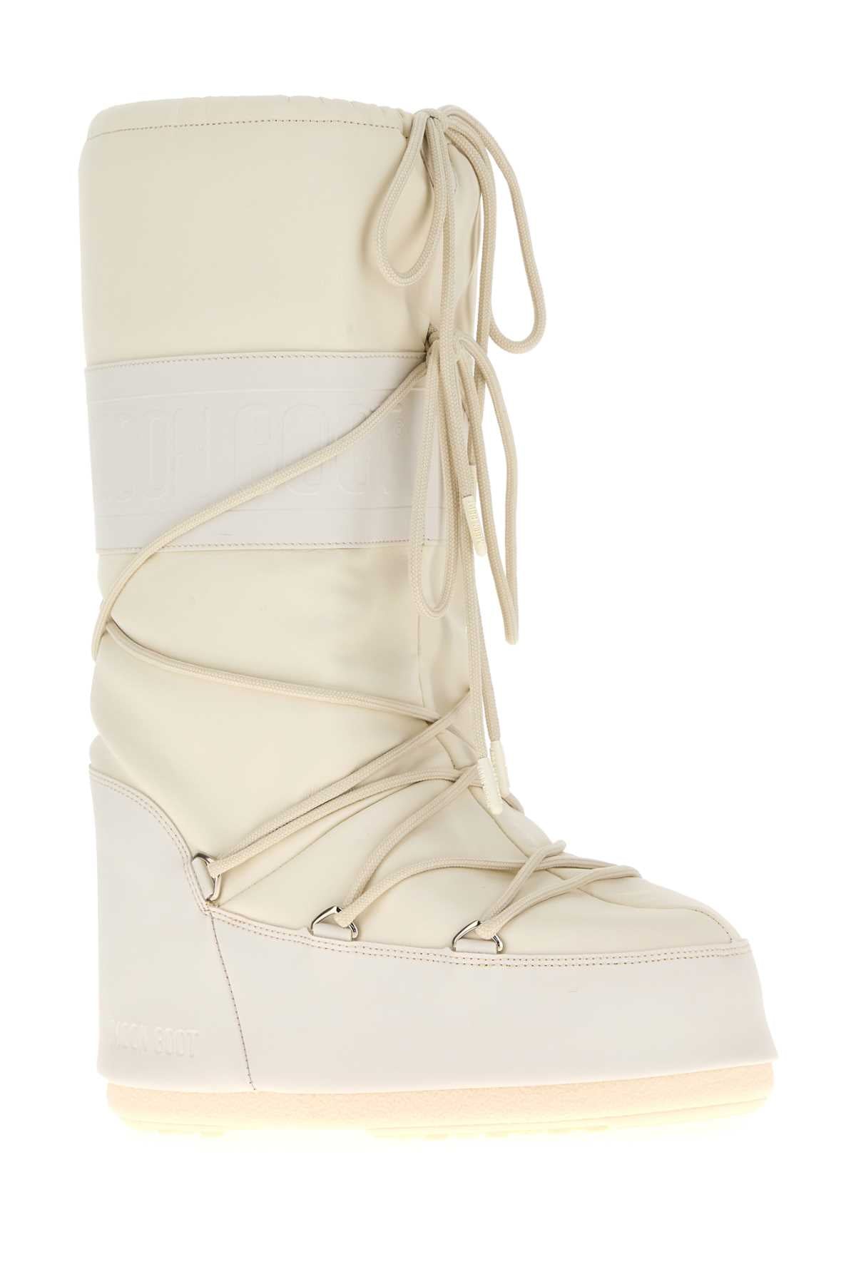 MOON BOOT Ivory Rubber Icon Boots for Women