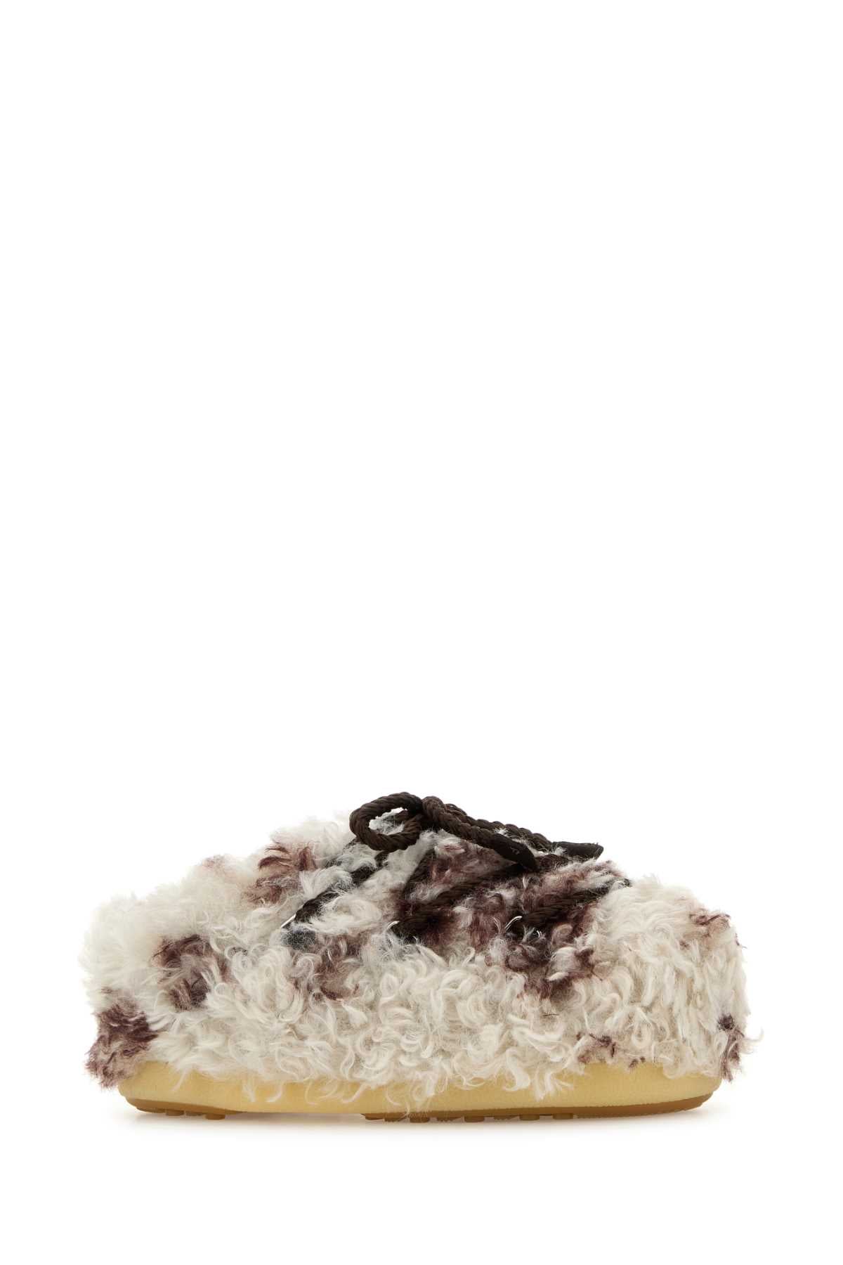 MOON BOOT Eco-Fur Two-Tone Mini Slippers for Women
