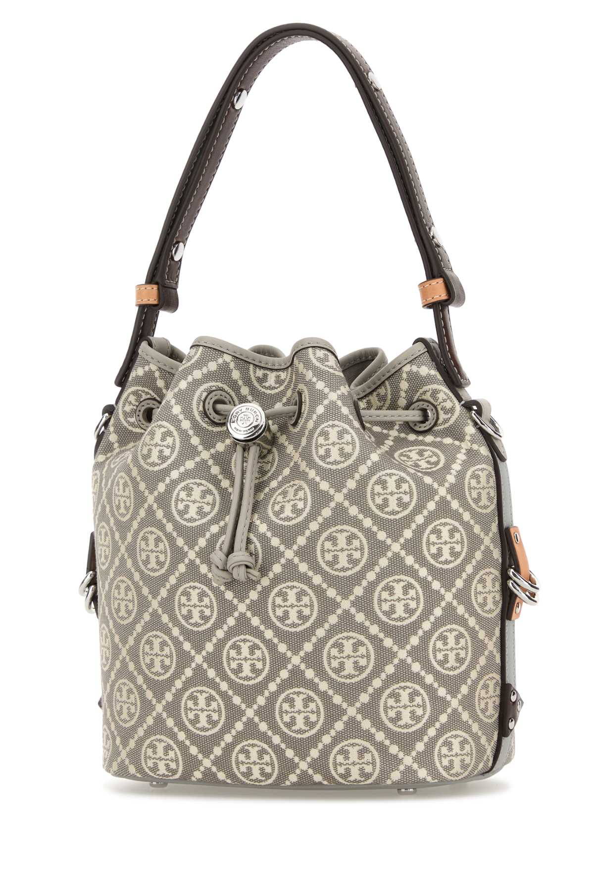 TORY BURCH Embroidered Canvas Bucket Handbag 20cm