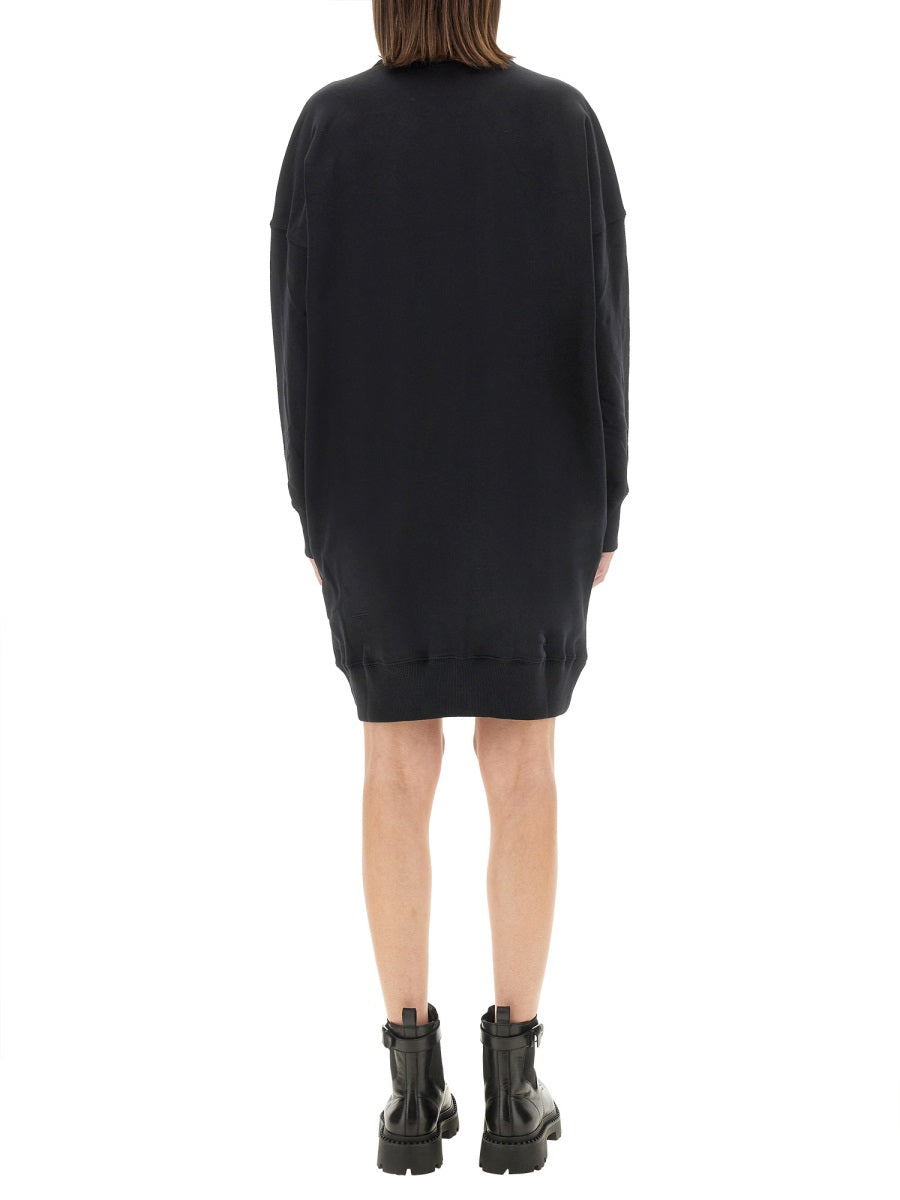 MSGM Brushed Logo Mini Dress Size S