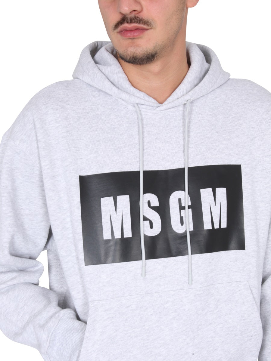 MSGM Classic Logo Box Hoodie for Men