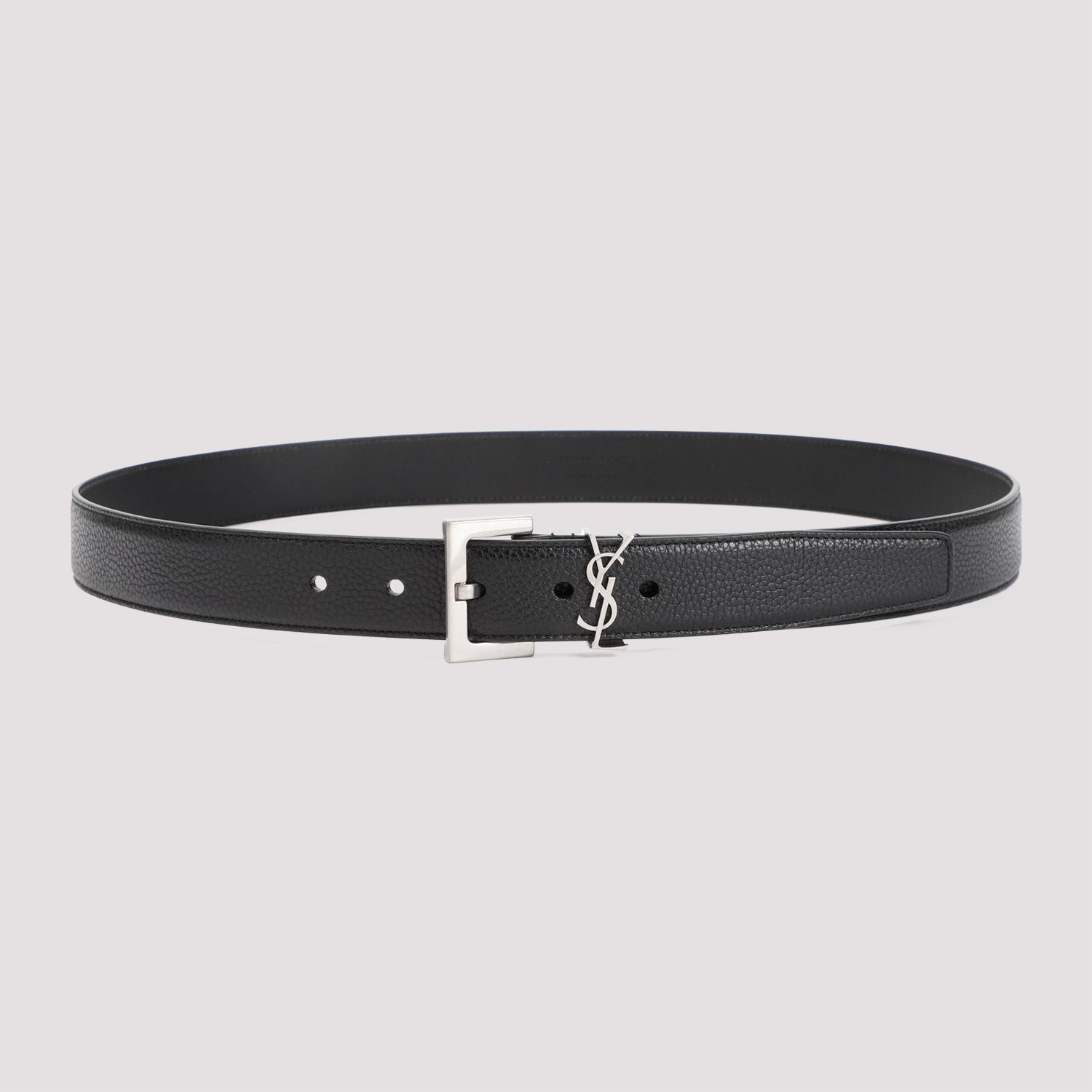 SAINT LAURENT Grained Leather Belt - H: 3cm