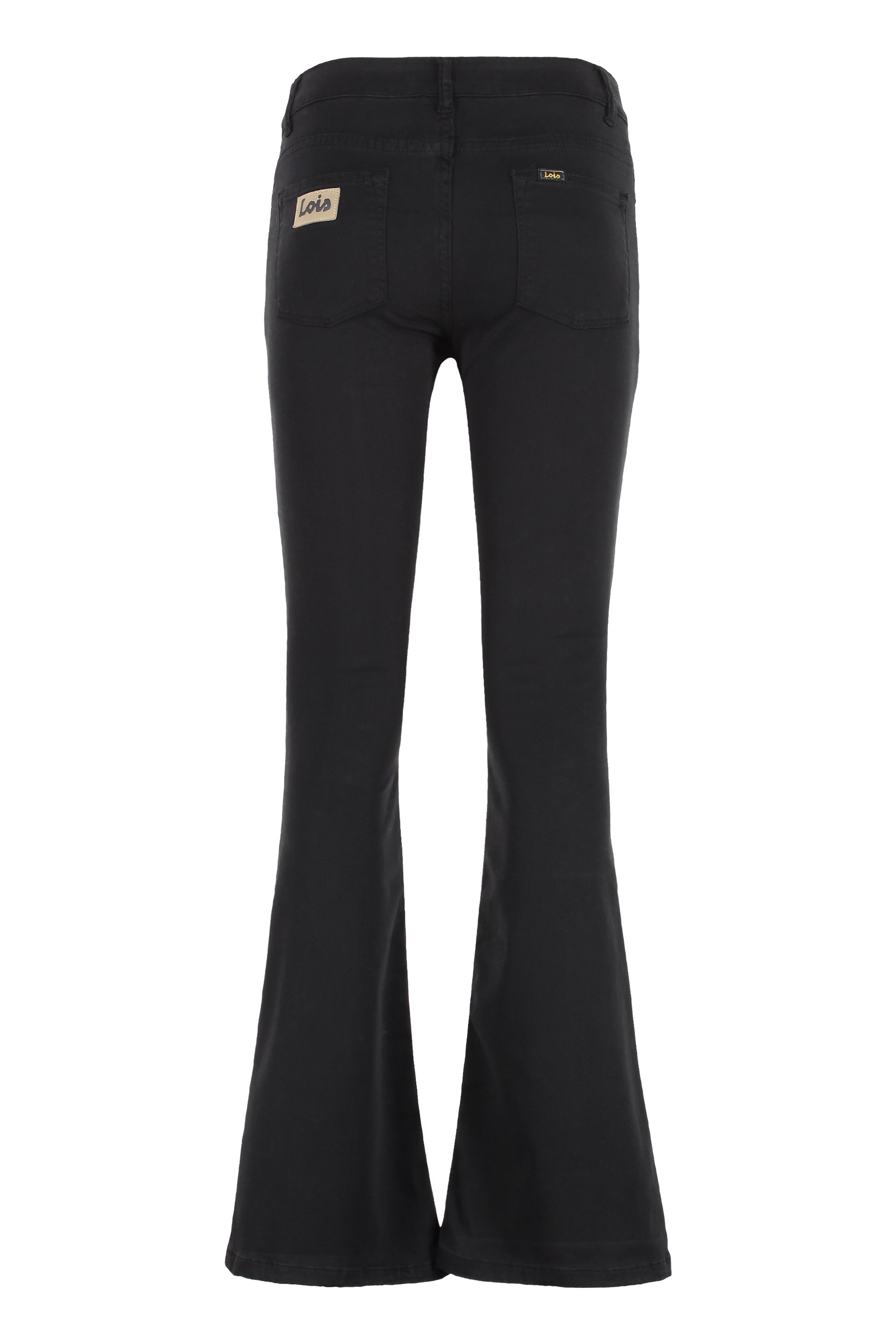 LOIS Flared Trousers with Logo Patches - SS25 Collection