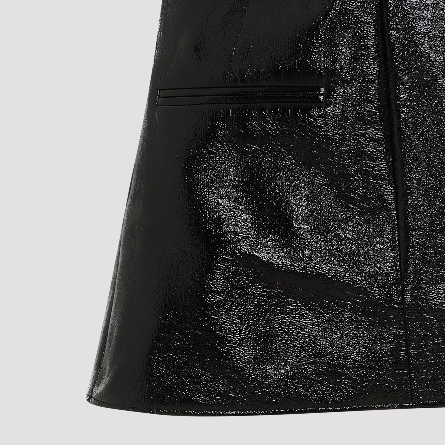 COURREGES Men's Vinyl A-Line Mini Dress with 2 Pockets