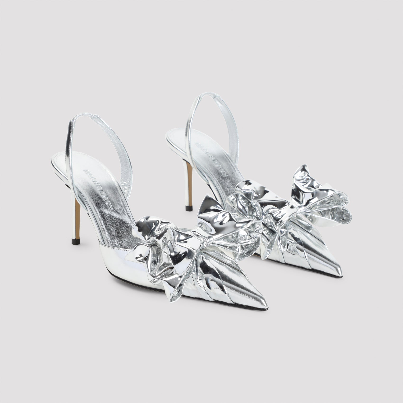 MACH & MACH Le Cadeau Silver Wrapped Leather Pumps - 8.5cm Heel