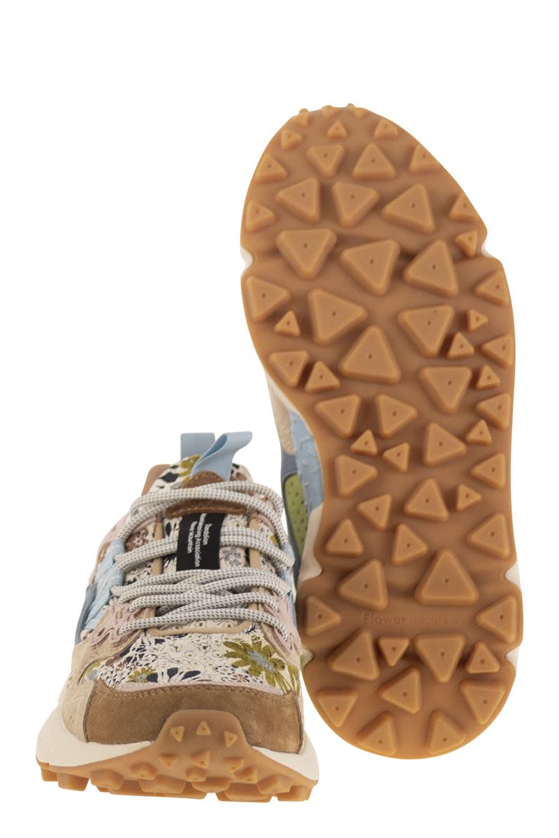 FLOWER MOUNTAIN YAMANO 3 - Women's Suede and Technical Fabric Sneakers
