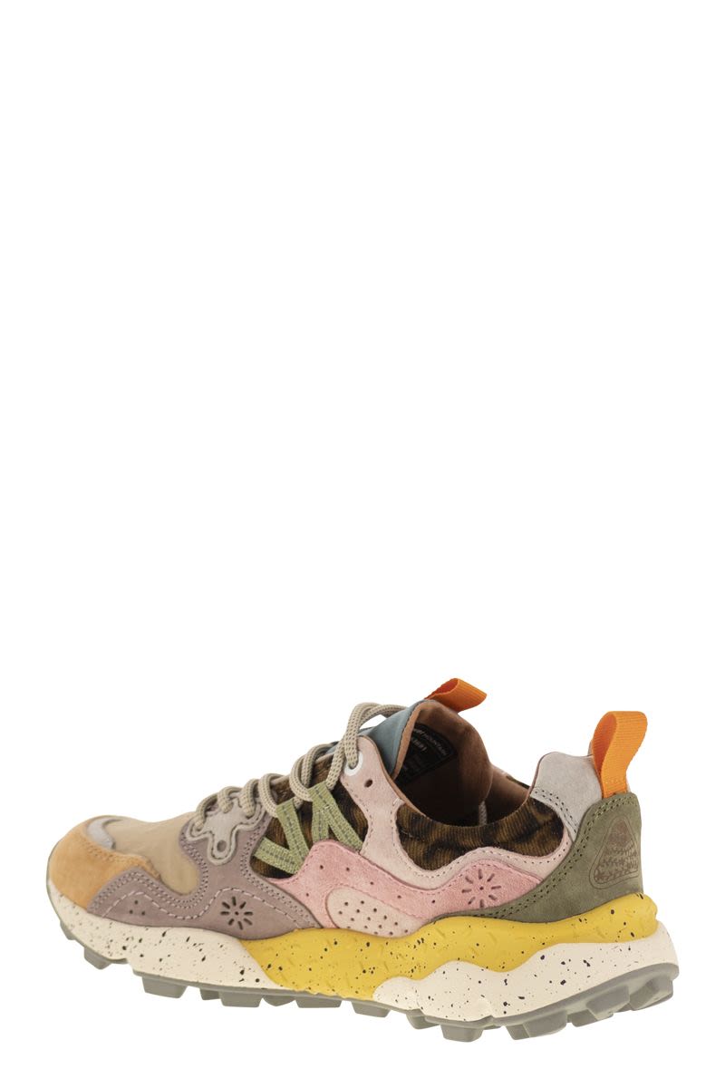 FLOWER MOUNTAIN Yamano 3 Women's Suede and Technical Fabric Sneakers