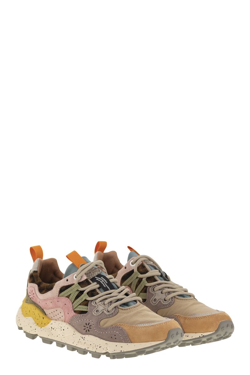 FLOWER MOUNTAIN Yamano 3 Women's Suede and Technical Fabric Sneakers