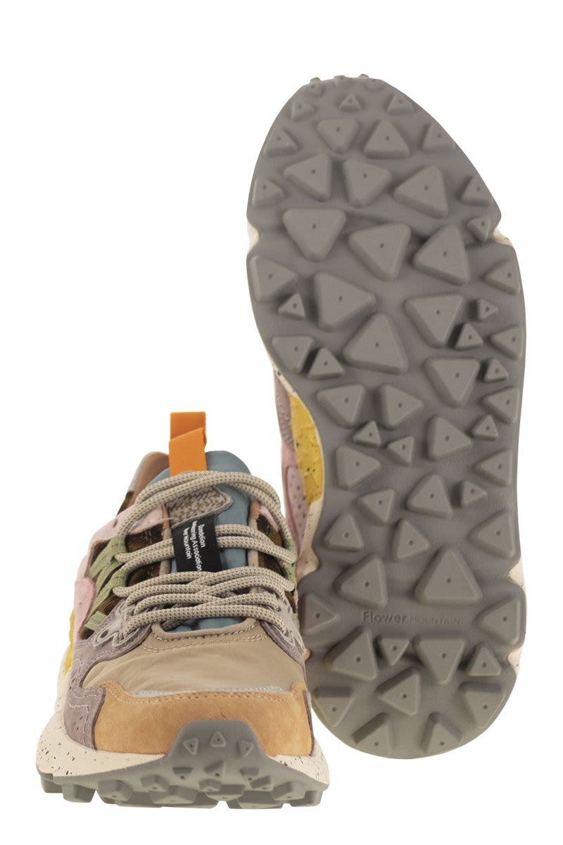FLOWER MOUNTAIN Yamano 3 Women's Suede and Technical Fabric Sneakers
