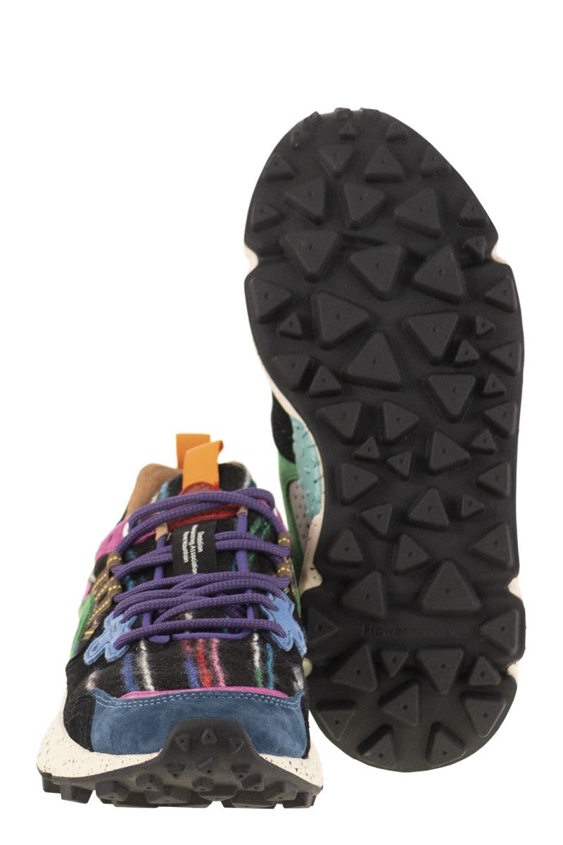 FLOWER MOUNTAIN YAMANO 3 - Suede and Technical Fabric Sneaker