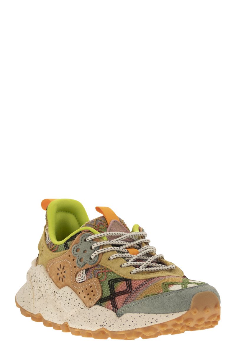 FLOWER MOUNTAIN Energetic Suede and Technical Fabric Sneakers - Women's Size 5