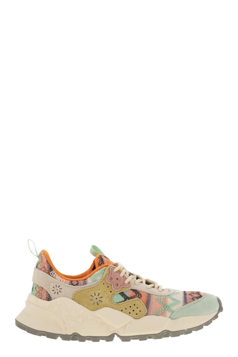 FLOWER MOUNTAIN KOTETSU Sneaker in Suede and Technical Fabric