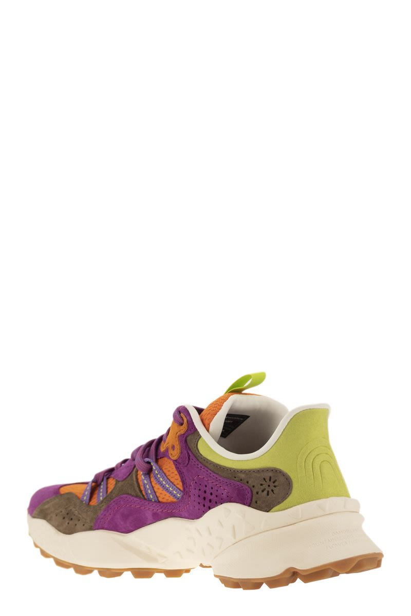 FLOWER MOUNTAIN Sporty Suede and Technical Fabric Sneakers