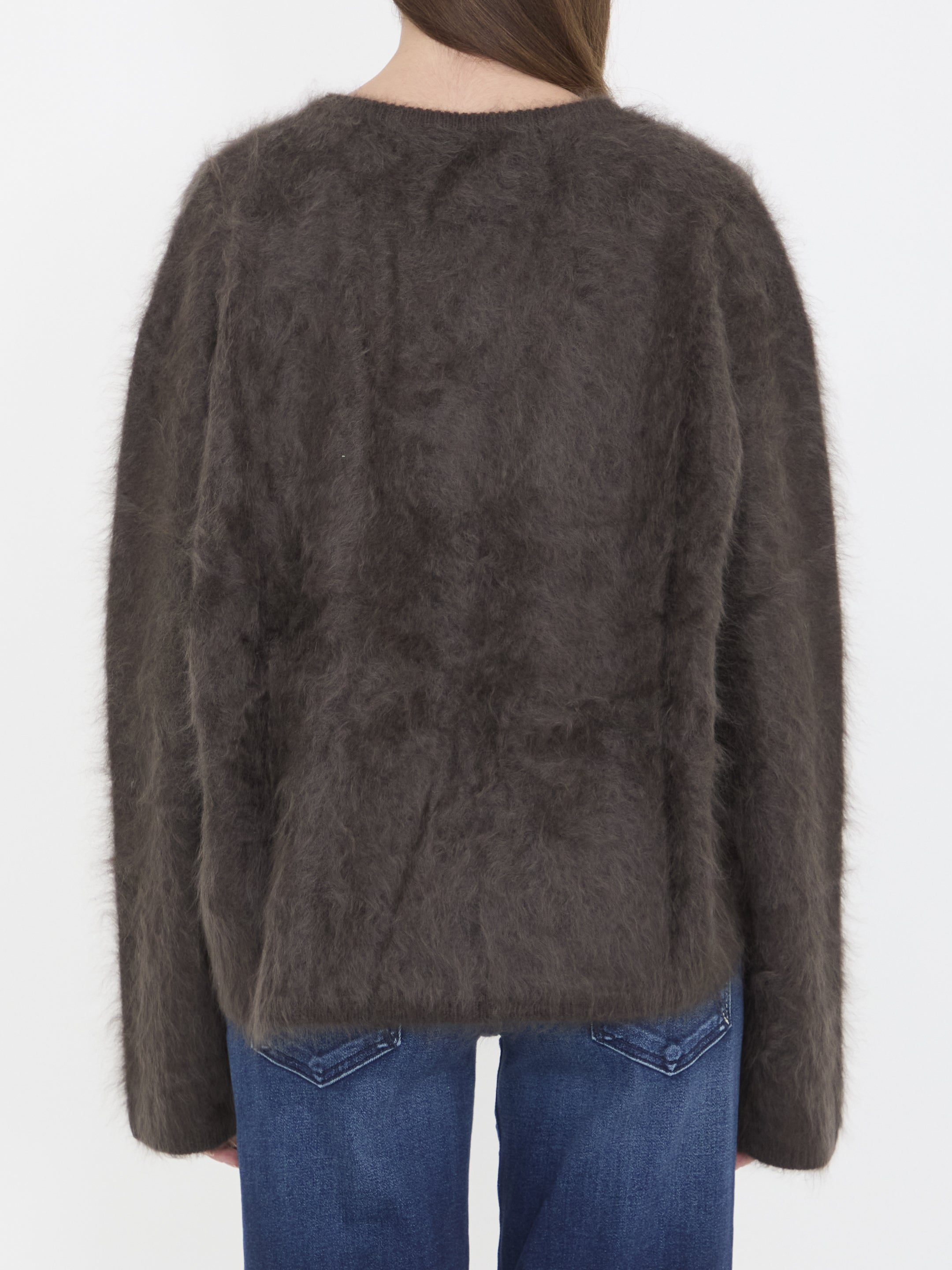 LISA YANG Relaxed V-Neck Brushed Cashmere Sweater - Size 01 US