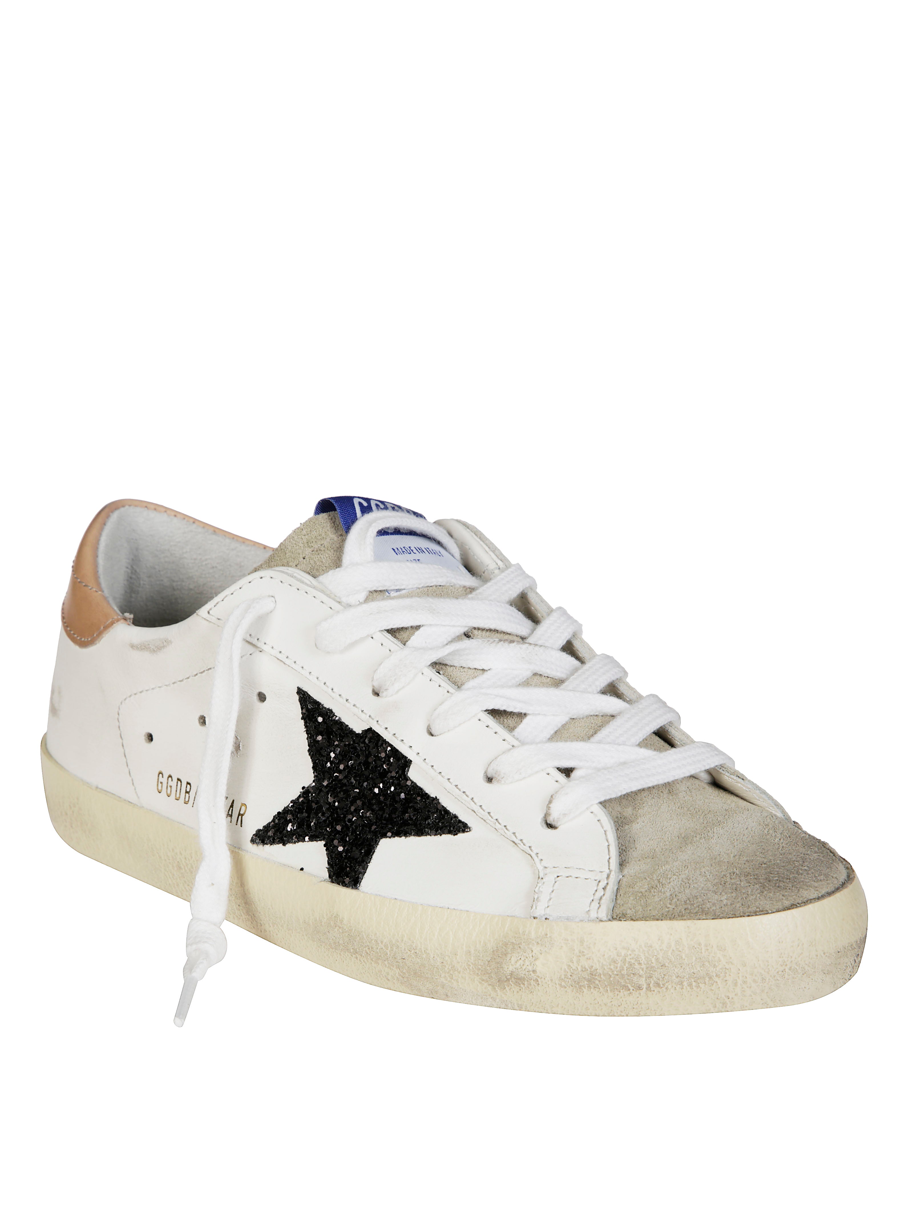 GOLDEN GOOSE Men's Superstar Leather Upper Glitter Star Sneakers