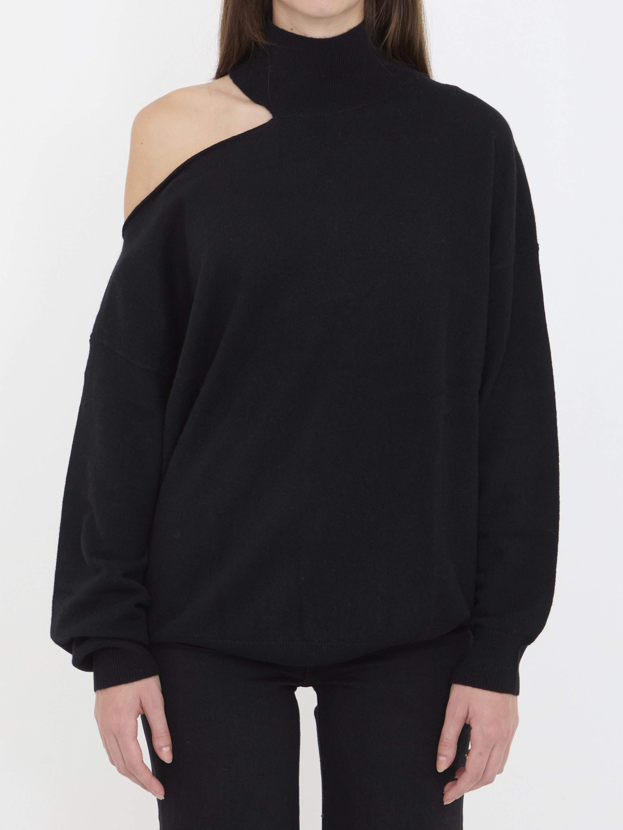LISA YANG Asymmetrical High Neck Cashmere Sweater - Size 01 US