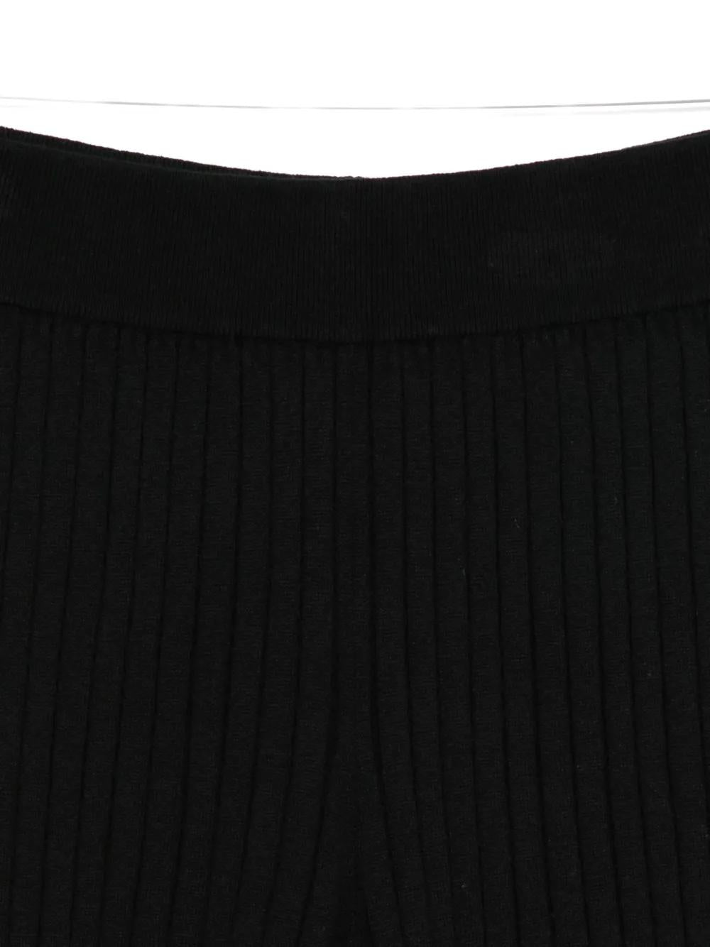 LISA YANG Mini Ribbed Knit Shorts with Ruffled Hem