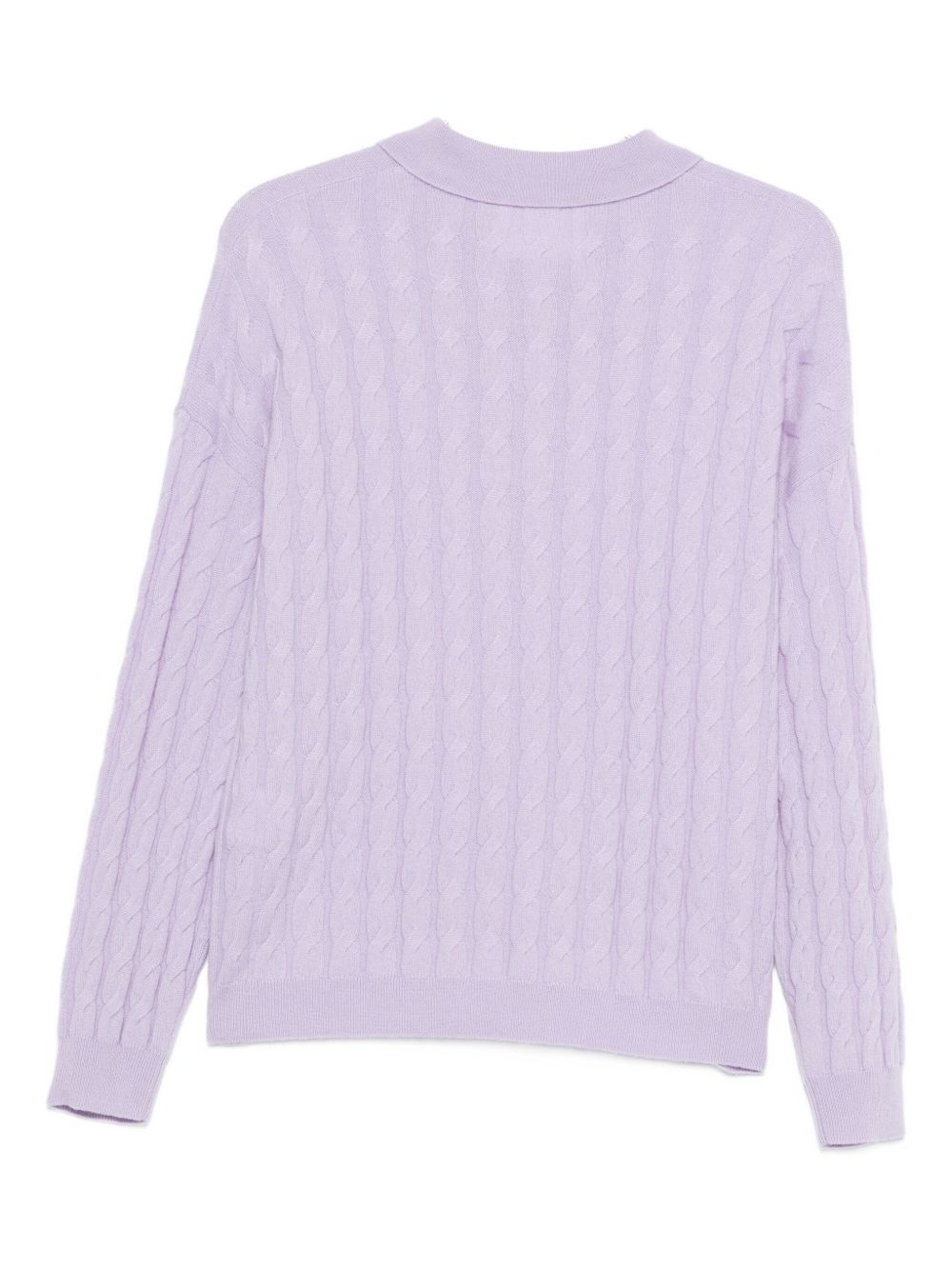 LISA YANG Cable-Knit Cashmere Polo Shirt