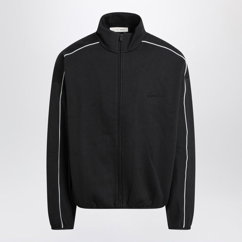 FEAR OF GOD ESSENTIALS Essentials Black Zip Sweatshirt with Contrasting Trims