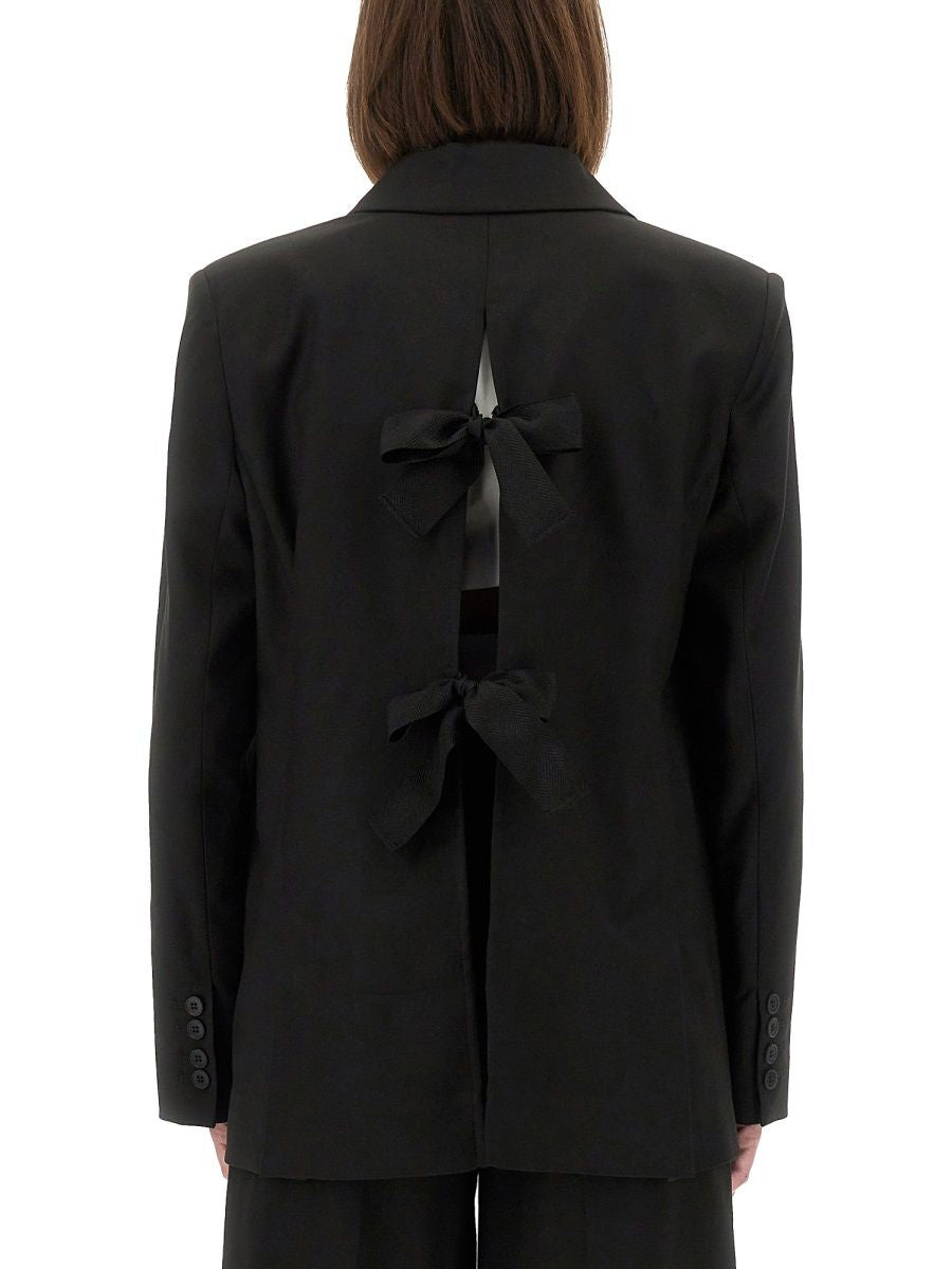 THE GARMENT Relaxed Fit Ribbon Blazer with Unique Back Bow Detail - Size 8