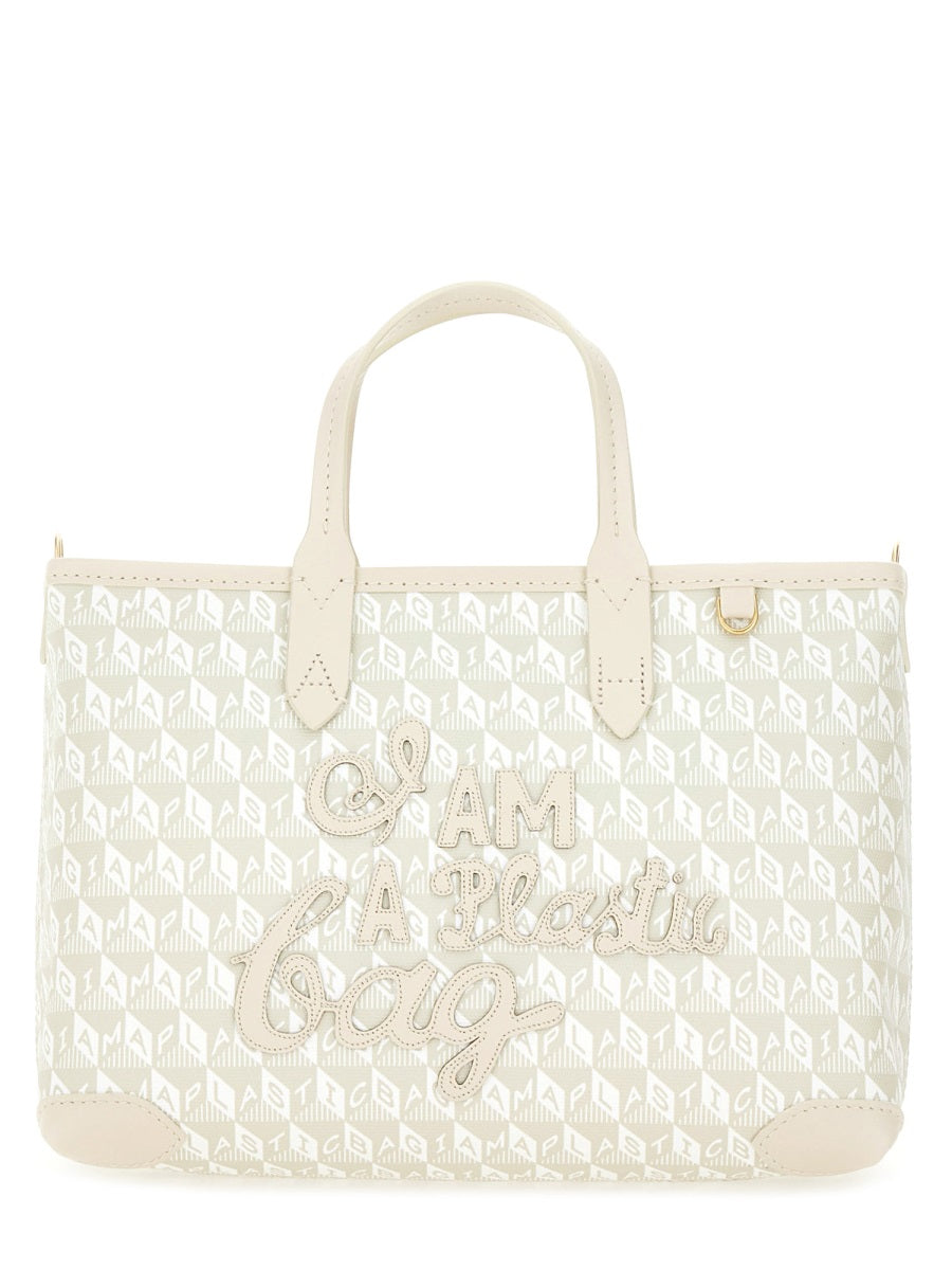 ANYA HINDMARCH Mini Tote Handbag with I Am A Plastic Pattern