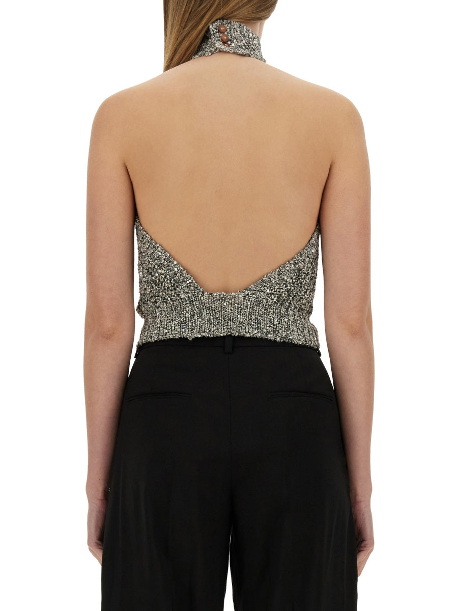 ALYSI Mini Sequined Knit Top (Size S)