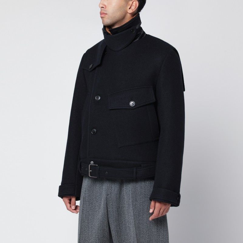 DRIES VAN NOTEN Men's Short Wool Jacket with Wide Lapels