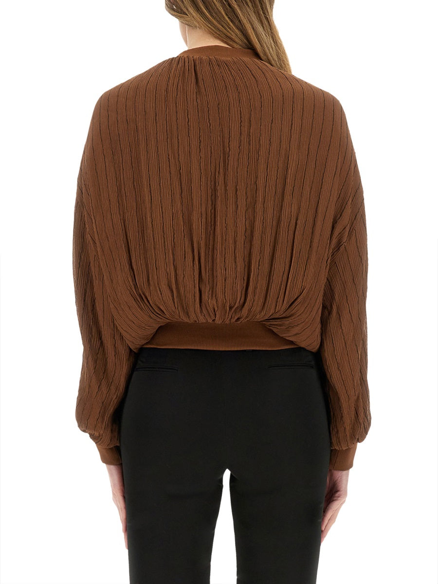 ALYSI Oversized Silk Bomber Jacket - Size 40