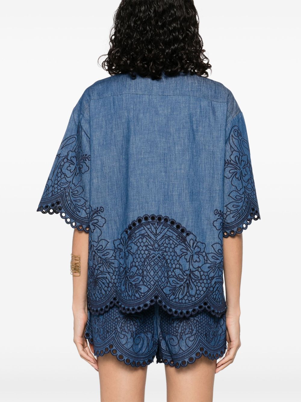 ZIMMERMANN Embroidered Denim Shirt