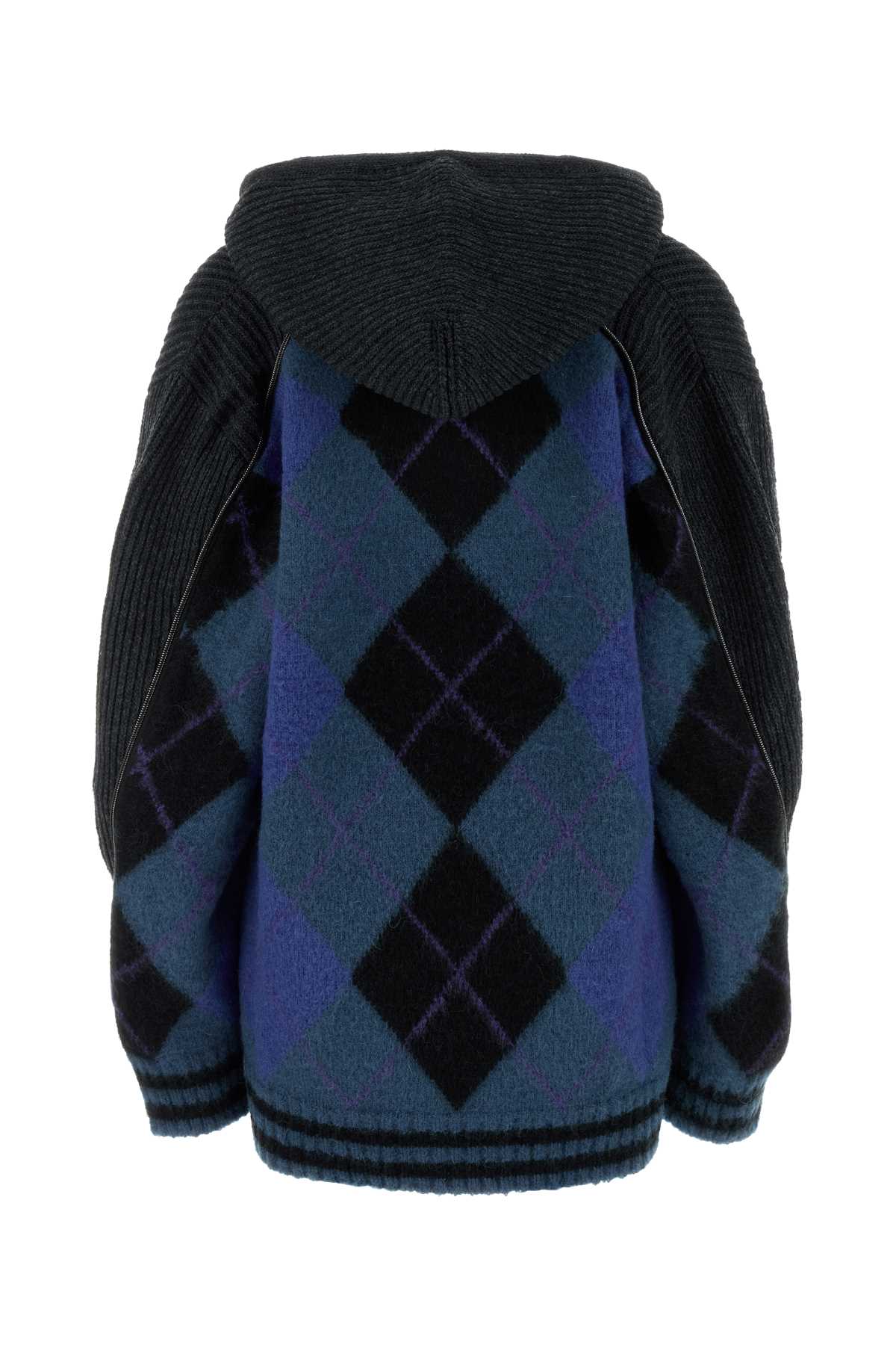 Y/PROJECT Embroidered Stretch Cotton Blend Oversize Sweater