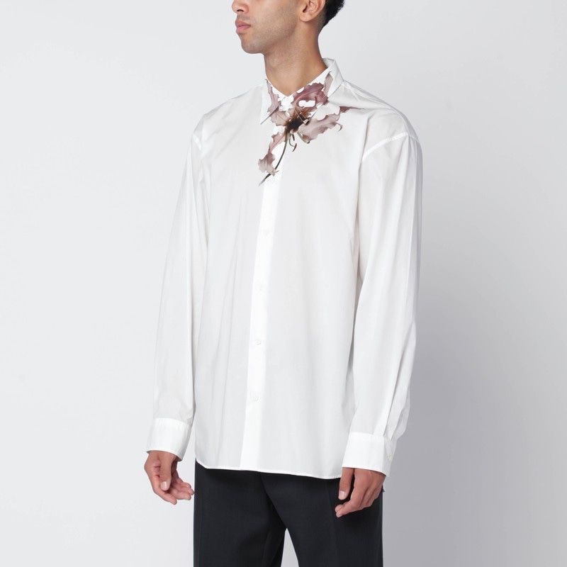 DRIES VAN NOTEN Oversized Shirt with Flame Lily Print